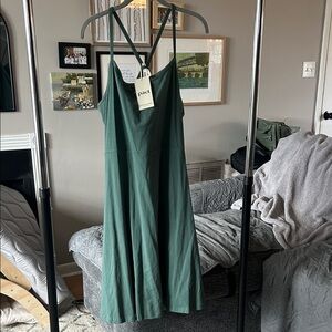 Pact Teal Fit and Flare Dress